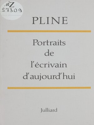 cover image of Portraits de l'écrivain d'aujourd'hui